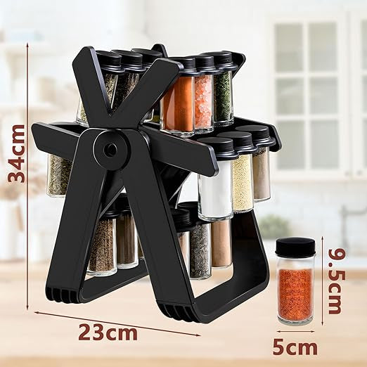 Manual Spice & Herb Grinder with Storage Rack