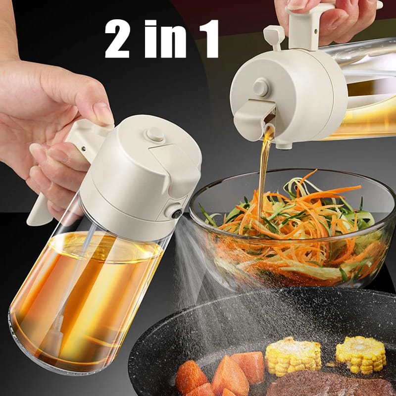 2-in-1 Oil Spray & Pour Dispenser Bottle
