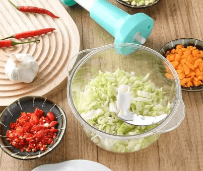 Manual Push-Down Food Chopper & Vegetable Cutter