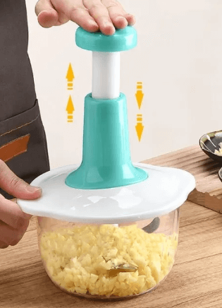 Manual Push-Down Food Chopper & Vegetable Cutter