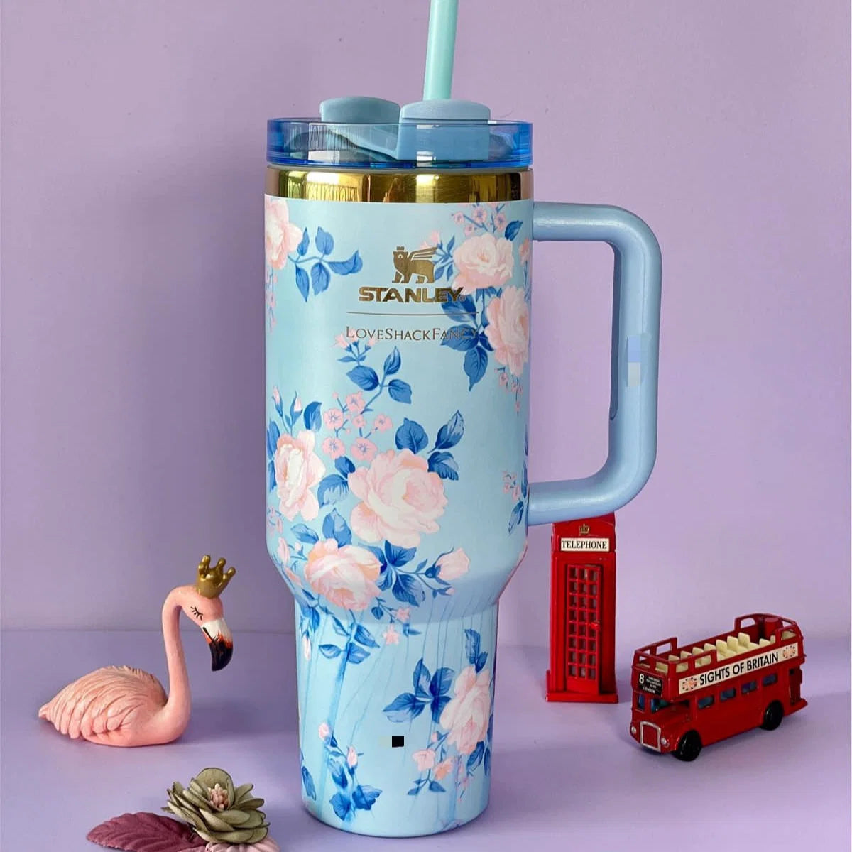 Stanley Floral LoveShack Fancy Tumbler with Handle & Straw