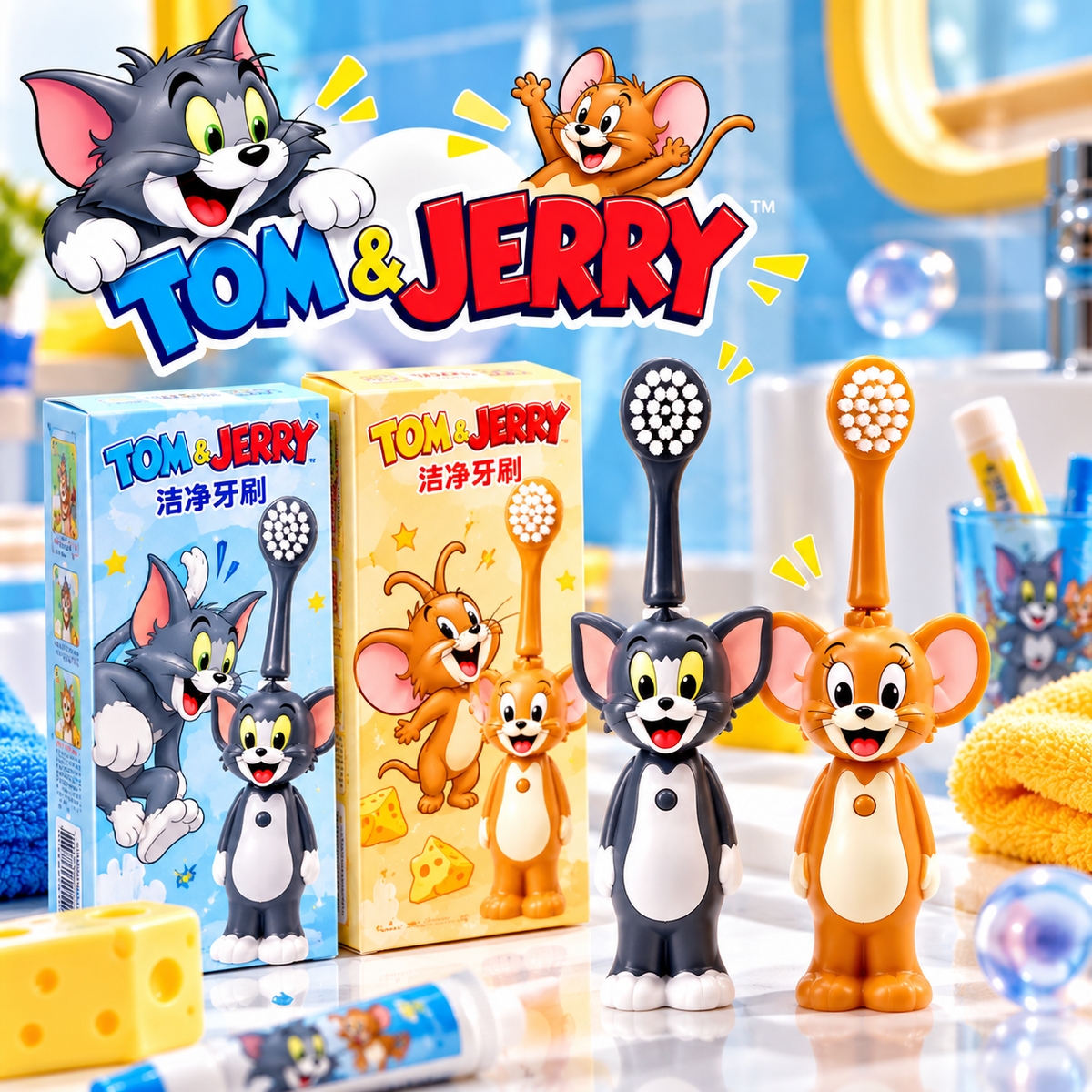 Tom & Jerry Dental Smile Brush™ – Fun & Gentle Kids' Dental Care Toothbrush