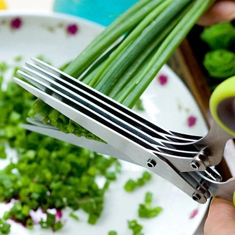 5-Blade Stainless Steel Kitchen Herb & Vegetable Scissors