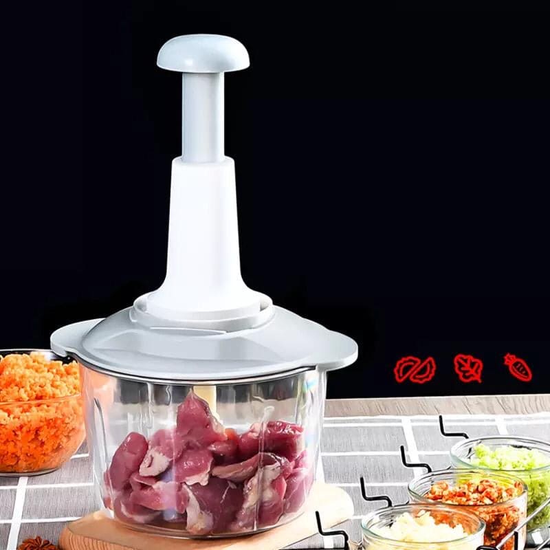 Manual Push-Down Food Chopper & Vegetable Cutter