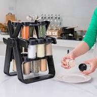 Manual Spice & Herb Grinder with Storage Rack