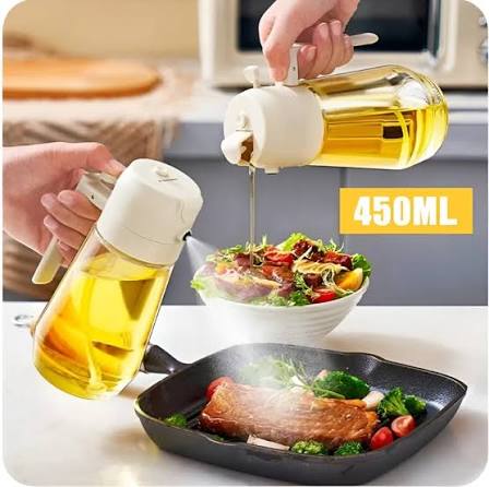 2-in-1 Oil Spray & Pour Dispenser Bottle